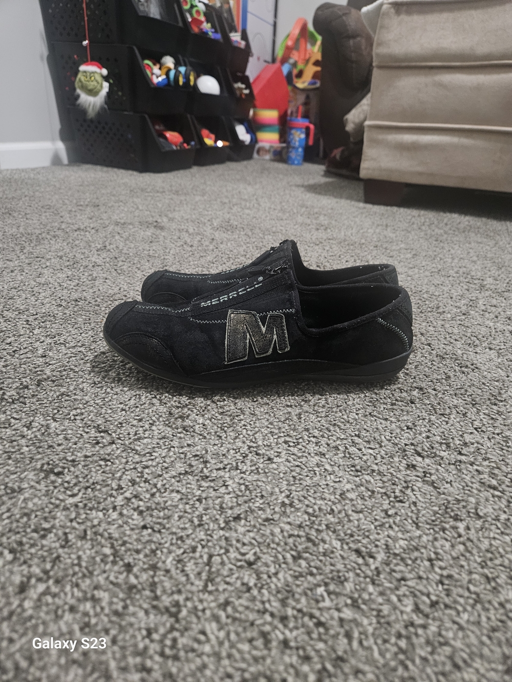 Merrell Arabesque Leather Zip Slip On Shoes Women’s 7.5 Black Comfort Casual